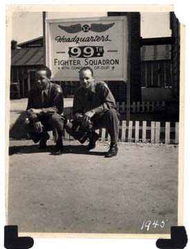 Joseph Cooper, H.A. Tibbs, USAAF 99th F.S. HQ, Godman, Field, KY. Spring 1945