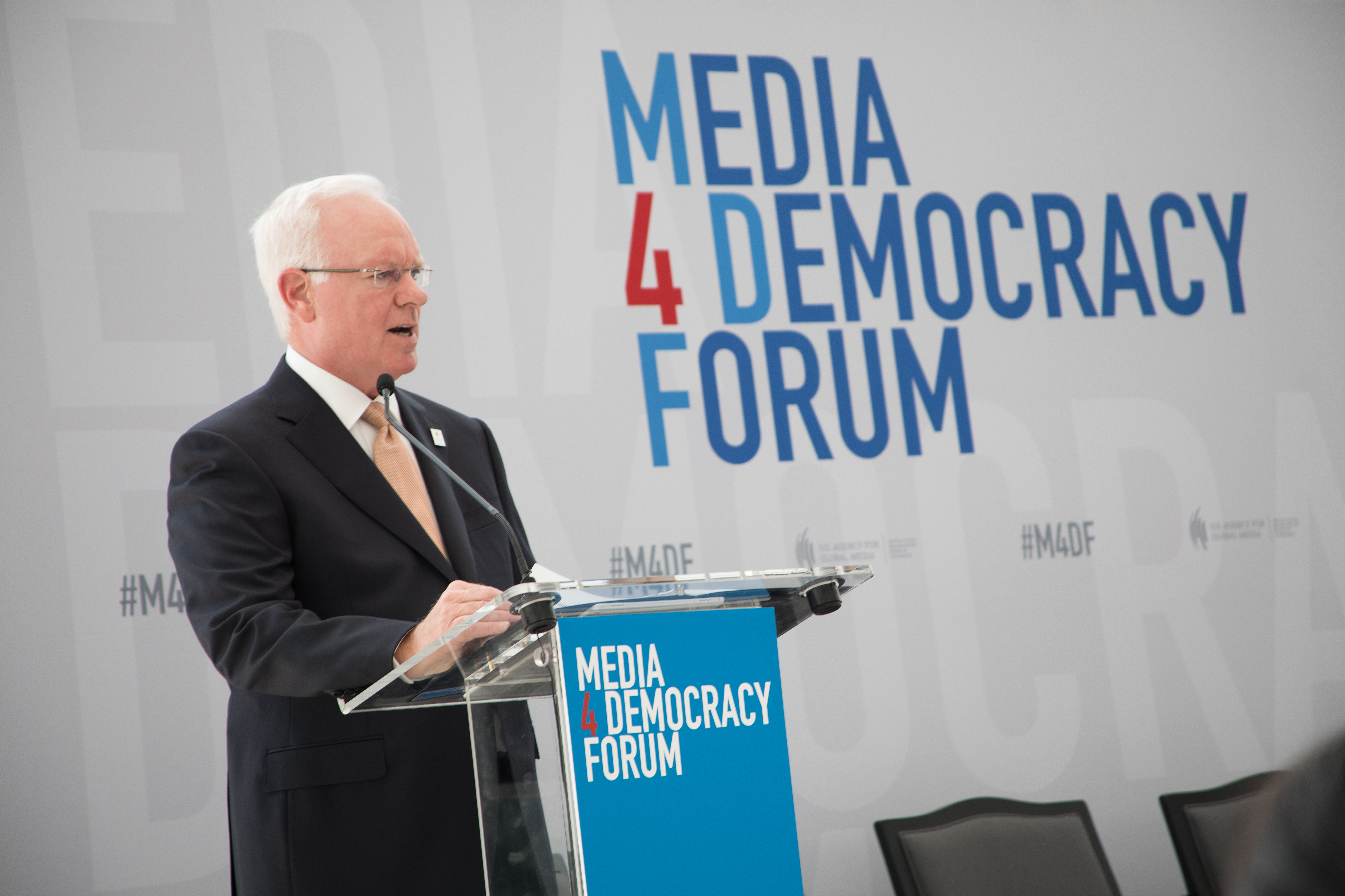 John Lansing delivers speech at USAGM’s Media for Democracy Forum