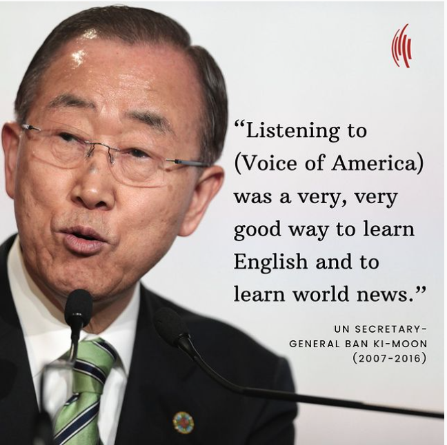 Former VOA listener Ban Ki-Moon